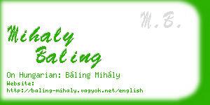 mihaly baling business card